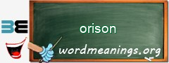 WordMeaning blackboard for orison